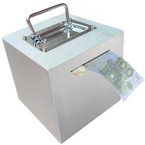 Wuhonghao Salvadanaio Sicuro in Acciaio Inox Adulti,Salvadanaio Grande Riutilizzabile per Bambini,Un the Bank Box Apribile con Una Maniglia che Può Essere Aperta,Tirelire Banconote Money Vault