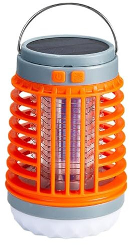 Lampe Anti-Moustique Électrique, Tueur D'insectes Solaire Extérieur, Lampe Anti-Moustique De Camping Multifonctionnelle, Fly Zapper Électrique D'intérieur, Tueur De Mouche Rechargeable(Orange)