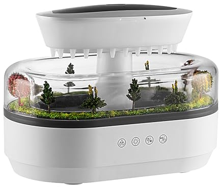 Raindrop Humidifier, 250ml Cloud Rain Aromatherapy Diffuser with 7 Color Changing Lights, Cold Mist for Home
