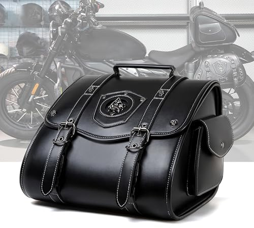 UYTKTN Bauletto in Pelle per Moto per Honda Silver Wing 400 2007-2016, Borsa Sella Moto Bagagli Moto Borse Laterali, Moto Baule Posteriore Valigia Scatola Portaoggetti