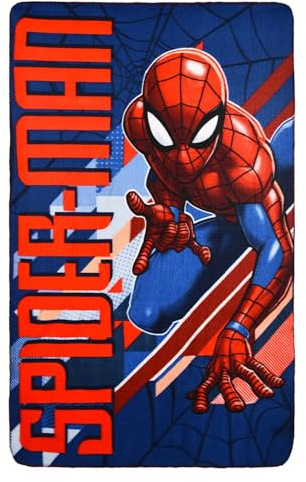 Couverture Plaid pour Enfants, pour Spiderman Fan, Doublure en Polaire Douce pour Garçon, Idée Cadeau, Gadget, Super Doux, Bleu