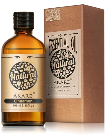 AKARZ 100ml Aceite esencial de Canela - Aceite esencial puro para difusores, luces aromáticas y aromas ambientales