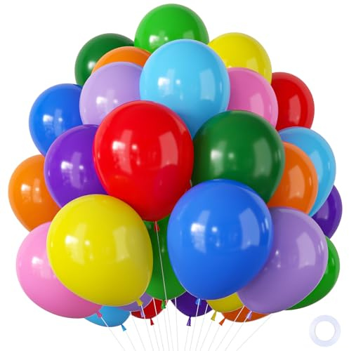 Palloncini Compleanno Colorati, 100 Pezzi Palloncini bombola elio Lattice pastello, Palloncino colorati per Baby Shower Compleanno Bambina Bambino Battesimo Laurea Carnevale Gender Reveal, 12 Pollici