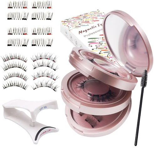 8 Pares Pestañas Postizas Magneticas Naturales Efecto 3D Ojos De Gato Reutilizables Kit Pestañas Magneticas Naturales Magnetic Lashes Con 1 Rizador Peine Estuchealm Acenamiento Caja Embalaje