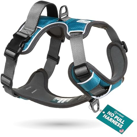 Embark Adventure No-Pull Large Dog Harness – Reflective Trim, Military-Grade Nylon, Front Clip with Gel-Lined Handle