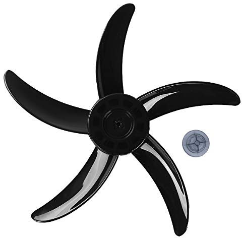 Yeahdor 20 inch Lüfterflügel 5 Blätter Ersatz Blätter aus Kunststoff mit Lüftermutter Ersatzteile für Decken-/ Standventilator Tisch Panner Schwarz One Size