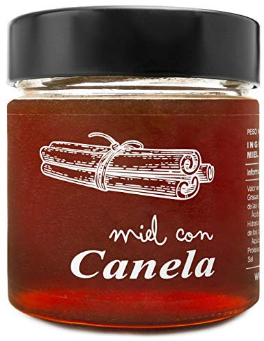 Miel con Canela - 100% Natural Pura de Abeja, Cruda, 300gr - Origen: El Bierzo, España
