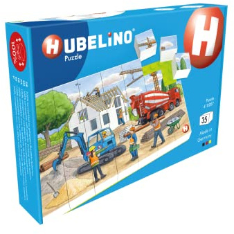 Hubelino Puzzle #410207 Auf der Baustelle, 35-teilig, kompatibel mit Bausteinen Anderer Hersteller