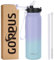 GOPPUS 600ml/20oz Edelstahl Wasserflasche mit Strohhalm Trinkflasche Sport Thermosflasche Auslaufsicher Flasche Water Bottle with Straw Thermoflasche Geeignet BPA-frei Trinkflasche