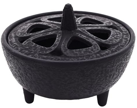 Mini Incense Burner Vintage Cast Iron Wax Melter for Log Burner Zen Incense Holder for Aromatherapy and Mindfulness 8×8×4.5cm/3.1×3.1×1.7inches