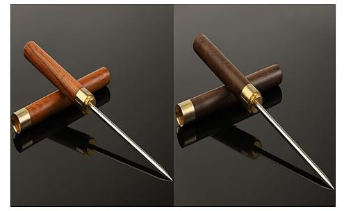 Kellegour 2 pcs Eispickel aus Edelstahl,23cm Länge Eispickelwerkzeug mit Holzgriff,Werkzeug Brechen von Eis mit Sicherheit Holzgriff,EIS Nadel Auswahl mit Holzgriff für Küche Bars Barkeeper Pic