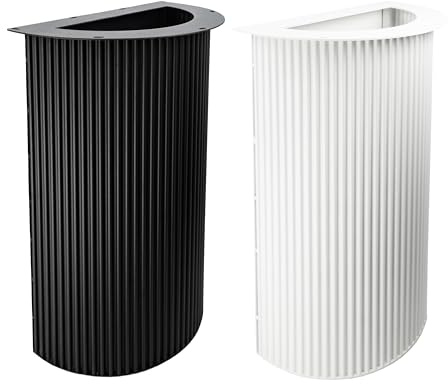 Natural Goods Berlin Columna de mesa semicircular Wavy, estructura de metal blanco, 72 cm, estructura moderna para mesa de comedor con recubrimiento en polvo, base semicircular para mesa de mesa