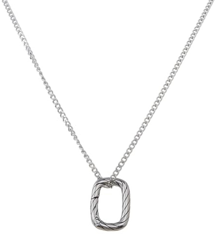 Hobbspring Soporte para anillos, collar de acero inoxidable, soporte para anillos, collar para mujer, collar con bolsa de joyería de terciopelo para esposa, prometida, enfermera, regalo, 55 cm, Acero
