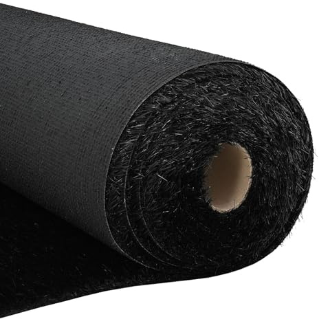 vidaXL Erba artificiale per esterni, impermeabile e resistente ai raggi UV, prato sintetico, 1 x 10 m, colore nero, senza cura, perfetto per patio e giardini, decorazione da giardino, piante