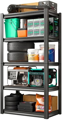 Taotigzu 5 Etagères de Rangement 76x35x160CM Étagères de Stockage, Étagère pour Charges Lourdes,Étagère Metallique Atelier/Garage/Cuisine Charge Lourde 236 kg par Niveau