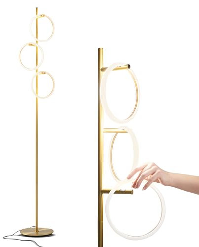 Brightech Saturn LED Tree Lámpara de pie - Diseño único que combina con una decoración moderna y contemporánea - Lámpara de poste de pie de 3 luces - Luz alta para sala de estar, dormitorio