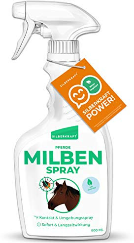 Silberkraft Milbenspray Pferde 500 ml, zuverlässiger Milbenschutz für Pferde, nützliche Parasitenabwehr, effizientes und garantiert hilfreiches Anti-Milben-Mittel