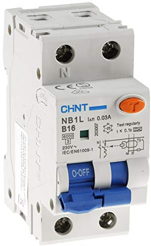 Leitungsschalter/ FI Kombination +N B16 16A, 1-polig für DIN Trägerschiene