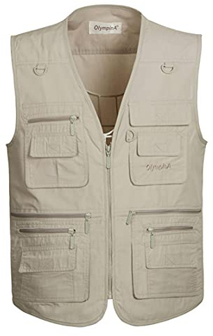 Hommes Casual Gilet de Plein air,Hwalleum Homme Multifonctionnel Grande Taille Veste sans Manches Été Respirant Séchage Rapide Multi-Poches Gilets Extérieurs pour le Travail Voyager Pêche Photographie