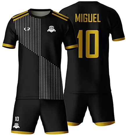 KALLPA Sport Equipación Deportiva de fútbol Personalizada. Niños y Adultos. 100% sublimación. Camiseta y calzona. Personaliza con tu Nombre, Escudo, número y Sponsor. Varios Modelo(Modelo 12)