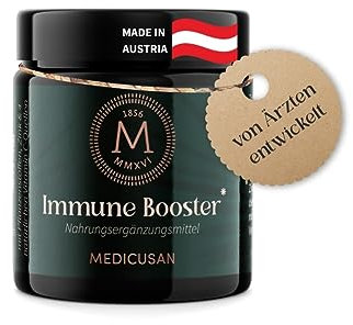 Medicusan Immune Booster – 100% NRV Vitamin C aus Aronia, Hagebutte, Camu Camu & Acerola – 200mg Astragalus – 120mg Thymian – 80mg Echinacea Purpurea – 100% NRV Zink – 1Kapsel/Tag – 30STK/30Tage