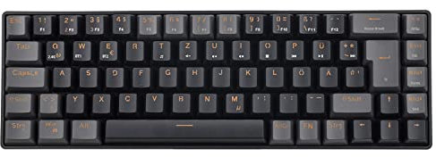 teamwolf 69 Kabellos Mechanische Gaming Tastatur QWERTZ Deutsches Layout Blaue Schalter Anti-Ghost Professionelle Tastaturen Clicky (Schwarz-grau)
