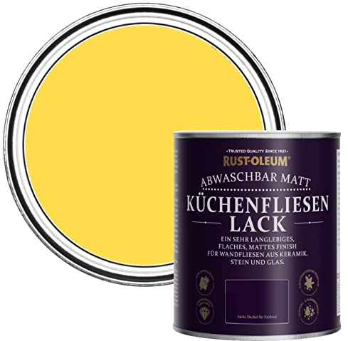 Rust-Oleum Yellow water resistant Kitchen Tile Paint in Matt Finish - Lemon Sorbet 750ml