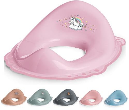 DOCARI Toilettensitz Kinder Klositz Aufsatz rutschsicher ergonomisch Einhorn pink - Toilettenaufsatz Kinder WC Sitz für komfortables sicheres Toilettentraining - Kindertoilettensitzaufsatz ab 2 Jahre