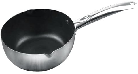 Rostfri Stålkastrull med Non-stick Beläggning, 22 cm Japansk Matlagningsgryta med Hällpipar för Varm Mjölk och Lamian-nudlar