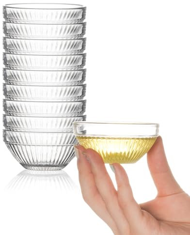 NUTRIUPS 75ml Dipschalen, 7.5cm Mini-Glasschalen, Kleine Dip schälchen Set, 10 x Vorbereitungsschalen, Soßenschale, Spülmaschinenfest