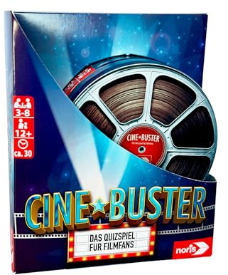 Noris 606062068 Cine Buster Film Quiz pour Les Fans Jeu (Jeu à partir de 12 Ans) – Quiz sur Les Films, Séries et TV pour 3 à 8 Joueurs, Durée d’Environ 30 Minutes