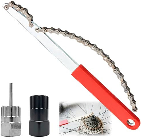 Aurobest 3 Pezzi Kit Attrezzi Riparazione Bici per Ruote Libere Cassetta velocità 6 7 8 9 10 11, Set Strumento Frusta Catena Bicicletta, Chiave Pacco Pignoni, Estrattore Pedivella Ruota Libera
