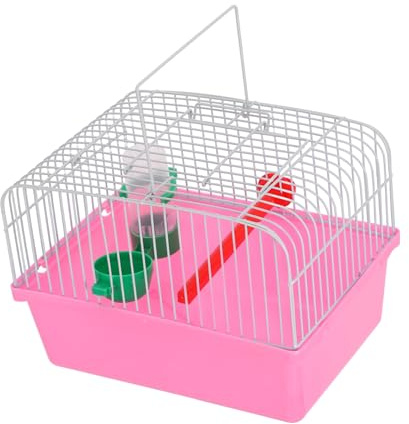 Garneck Spacious Portable Bird Cage for Cockatiels Small Bird Travel Cage with Perch Food Box and Waterer Abs Iron Color