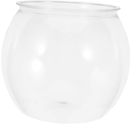 INOOMP Boccia Per Pesci Rotonda Plastica Infrangibile Acquario Decorativo Per Betta e Tartarughe Tank Da Tavolo Per Casa e Ufficio Design Elegante e Resistente All Usura