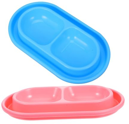 Toyvian Cuencos de Comida para Mascotas Doble Diseño Antihormigas y Base Antideslizante para Alimentación Interior de Gatos y Perros Pequeños