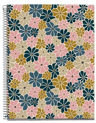 Miquelrius - Cahier à reliure spirale A4, 100 feuilles lignées de 70 g/m², Couverture en carton rigide, 4 bandes de couleur, 4 trous, Carnet ligné, Mix