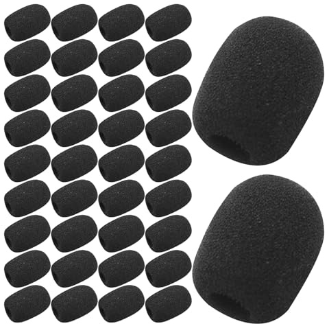 Beaupretty 200pezzi Spugna per Microfono Cuffia Copertura Antivento in Schiuma per Mini Microfono da Bavero e Lavalier Protezione per Microfoni