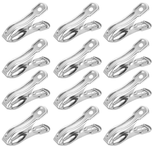 TOYANDONA Pinzas para Invernadero 20 Unidades de Acero Inoxidable Resistentes Antiviento para Jardín, Clips para Red de Sombreado y Bolsas de Comida, Abrazaderas Prácticas para Terraza