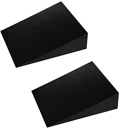 RNXRZANK 2X Blocchi a Cuneo per, Tavole Inclinate, Allungatore per Polpacci, Rampa per Squat, Blocchi a Cuneo Antiscivolo per Squat, Sollevamento Polpacci, Nero 11,5 cm x 9 cm x 3 cm