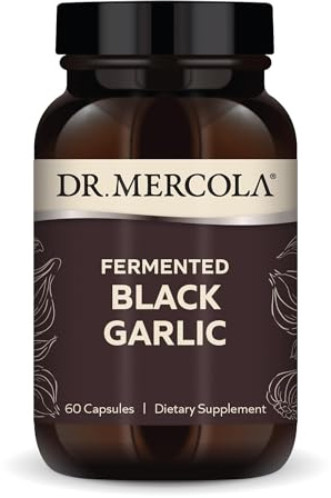 Dr. Mercola Fermented Black Garlic - Antioxidant Supplement - for Immune, Cellular & Heart Health Support - Includes S-Allyl-Cysteine - Non-GMO, Gluten-Free & Soy-Free - 60 Capsules (30 Servings)