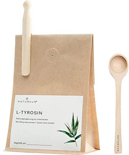 Naturkur® L-Tyrosin - 500 g im lebensmittelechtem Beutel mit Aromaschutzventil - Laborgeprüft, rein pflanzliche Fermentation, ohne Zusatzstoffe und sorgfältig hergestellt in Unterfranken