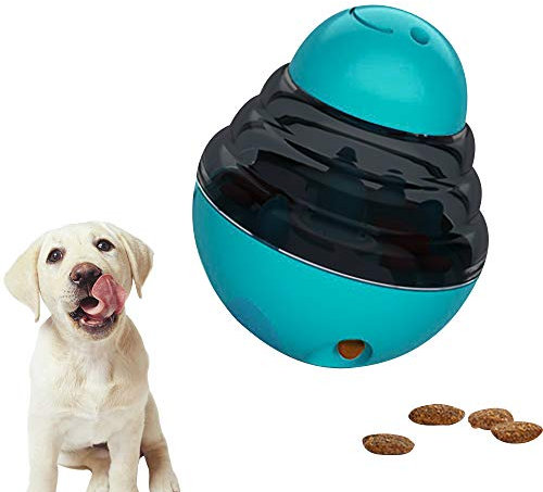 Hillylolly Hundefutter Ball, Hundespielzeug Intelligenz, Leckerli Ball Hundespielzeug, Dispenser Ball, Hunde Snackbälle, Treat Dispenser Spielzeug Hund, Interaktives Haustiere Futter Ball(Blau)