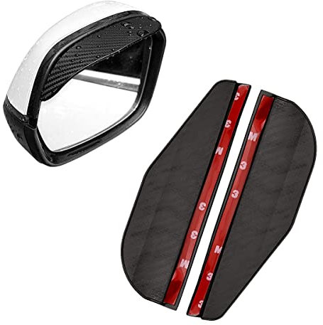 2 Car Rearview Mirror Rain Covers - Jagowa Universal, Thickened Carbon Fiber Texture, Side Wing Mirror Caps with Smoke Guard - Ideal Accessories for Cars, SUVs, and Trucks