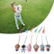 Bagima Golf-Tees Tee 13 * 8 * 3 6-teiliger Golf-Tee-Aufhänger Cartoon-Kunststoff-Anti-Lost-Golf-Tee-Ring mit Riemen Golf-Tee-Halter