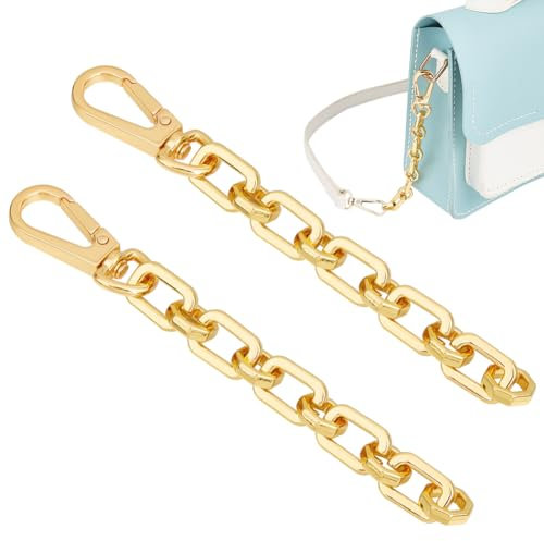 UNICRAFTALE 2 Stk Taschenkette Goldene Taschen Verlängerungsketten 14.35cm Geldbörsenkette Metall Taschenverlängerung Mit Drehbarem Karabinerhaken Für Taschengurte Ersatzzubehör