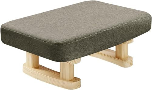 Vinbcorw Fußhocker,Stapelhocker aus Holz mit Antirutschmatte,Gepolsterte Sitzhocker Kiefernholzbeinen und gepolstertem Wechselschuhhocker für Wohn- und Schlafzimmer,A2