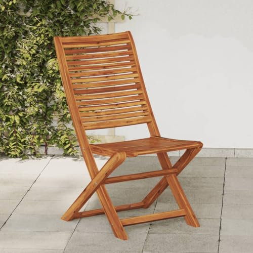 vidaXL Folding Garden Chairs Outdoor Dining Chair 4 pcs - Solid Acacia Wood, Foldable, Weather Resistant, Comfortable Backrest, Brown 51x66x95 cm, Patio/Garden/Deck Product Subtitle 50:'WEATHE...