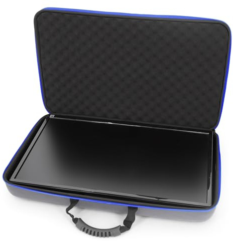 CASEMATIX Portable Monitor Case for 15.6–24 Inch Monitors or Laptops – Hard Shell Screen Carry Case with Padded Foam, Fits 15.6–17.3 Inch Screens & Accessories (Grey)