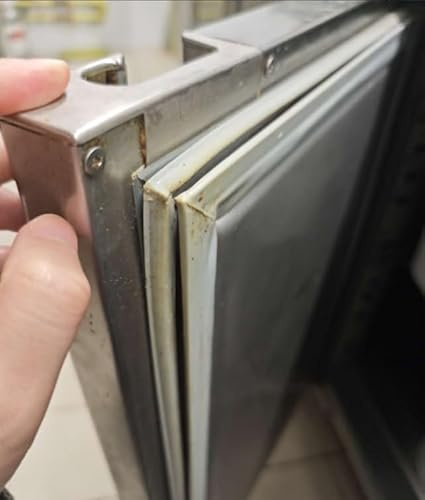 JIEZM Universal dörrtätnings set magnetisk tätning gummitätning för fastspänning i kylskåpet, grå