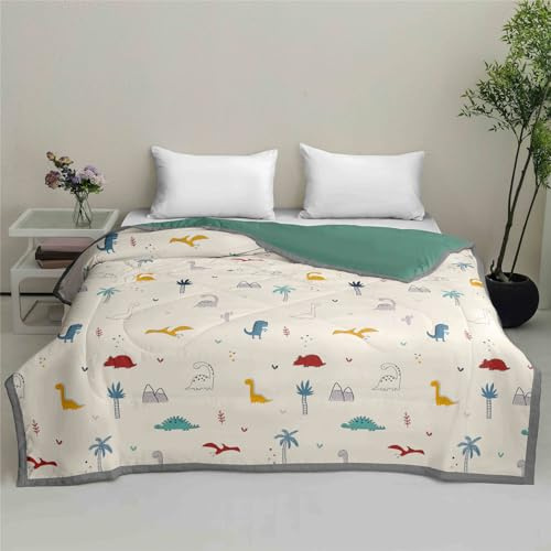 Odot Edredón Verano Cama 90 135 150 180, Edredon Acolchado Reversible Ligero Suave Colcha Verano y Primavera Transpirable Cubrecama para Manta de Dormitorio, Impresión Clásica (Zoo,220x240cm)